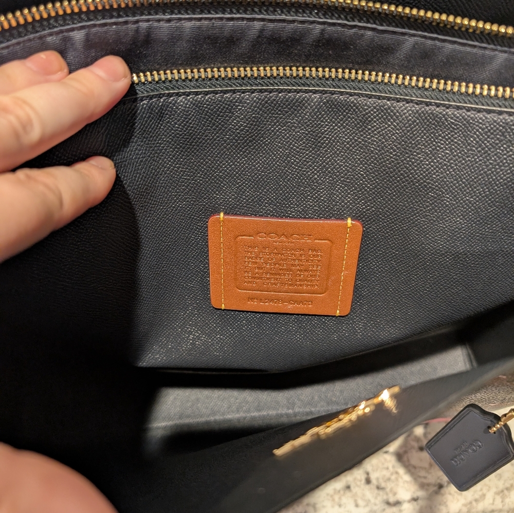 Coach Dark Blue Cherry Pattern Tote - image 3